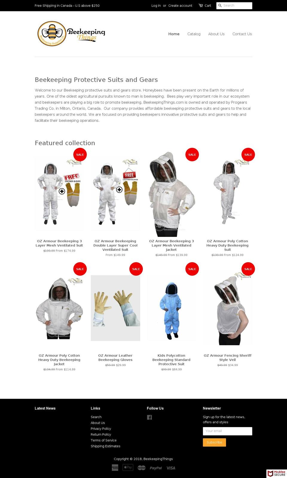 beekeepingthings.com shopify website screenshot