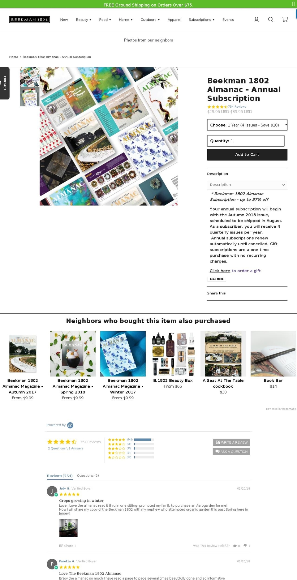 [Plus] Spring 2018 - Hide furniture add to cart Shopify theme site example beekman1802almanac.com