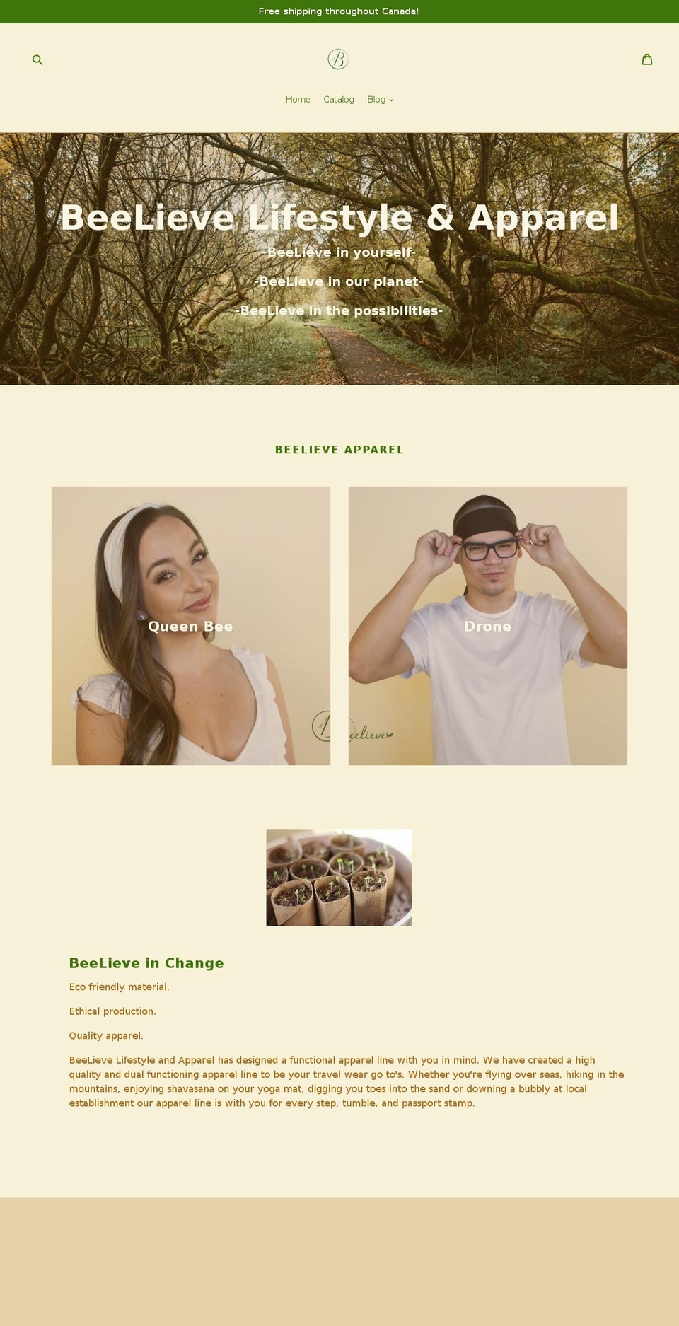 beelieve.ca shopify website screenshot