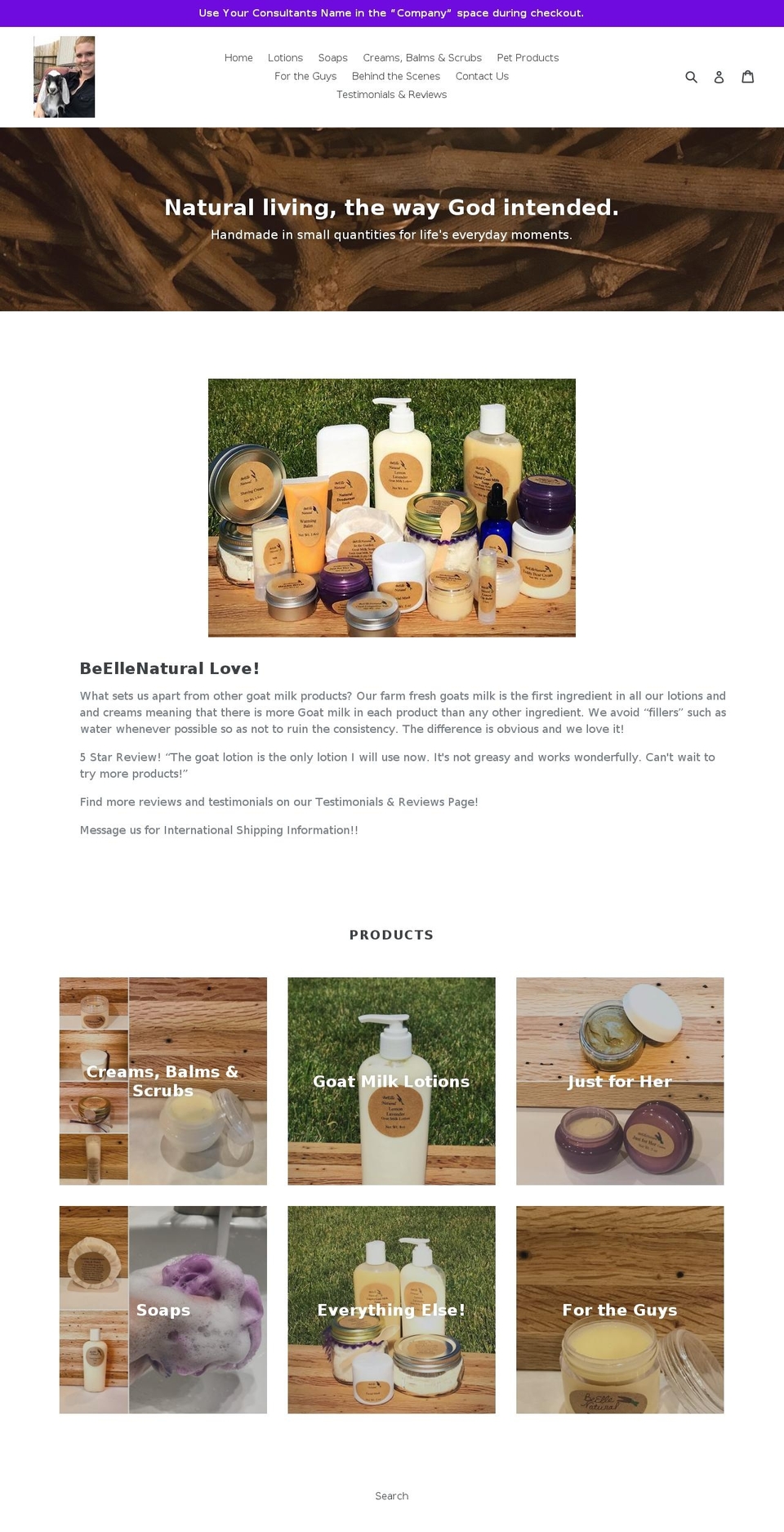 beellenatural.com — Shopify storefront screenshot