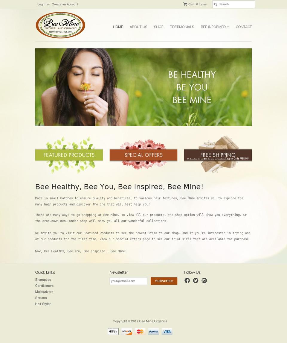 beemineproducts.com shopify website screenshot