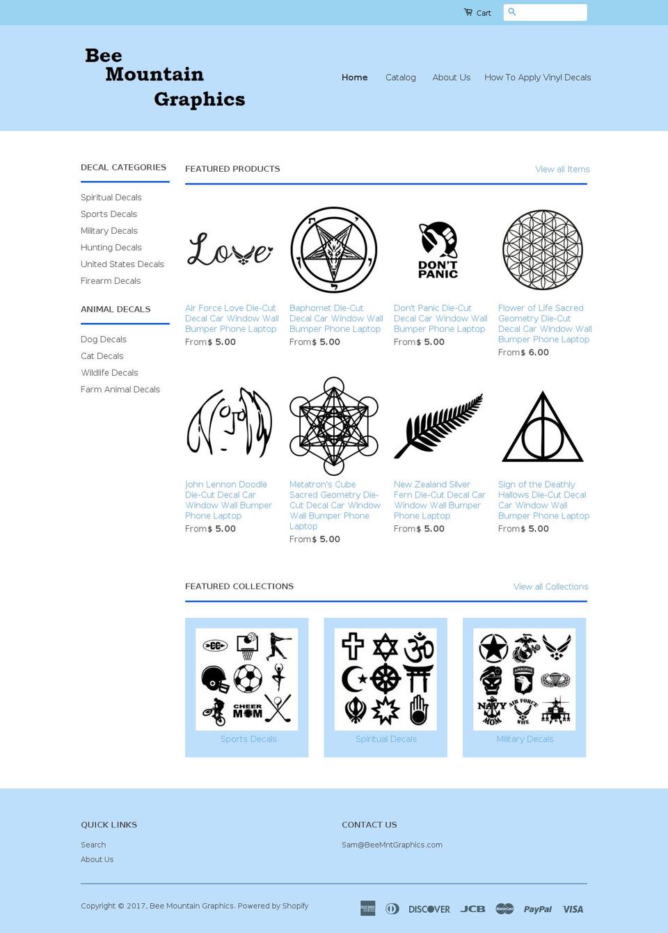 beemntgraphics.com shopify website screenshot