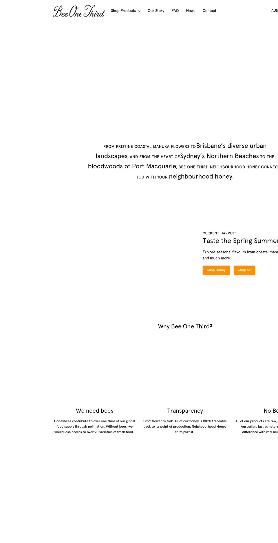 beeonethird.com.au shopify website screenshot