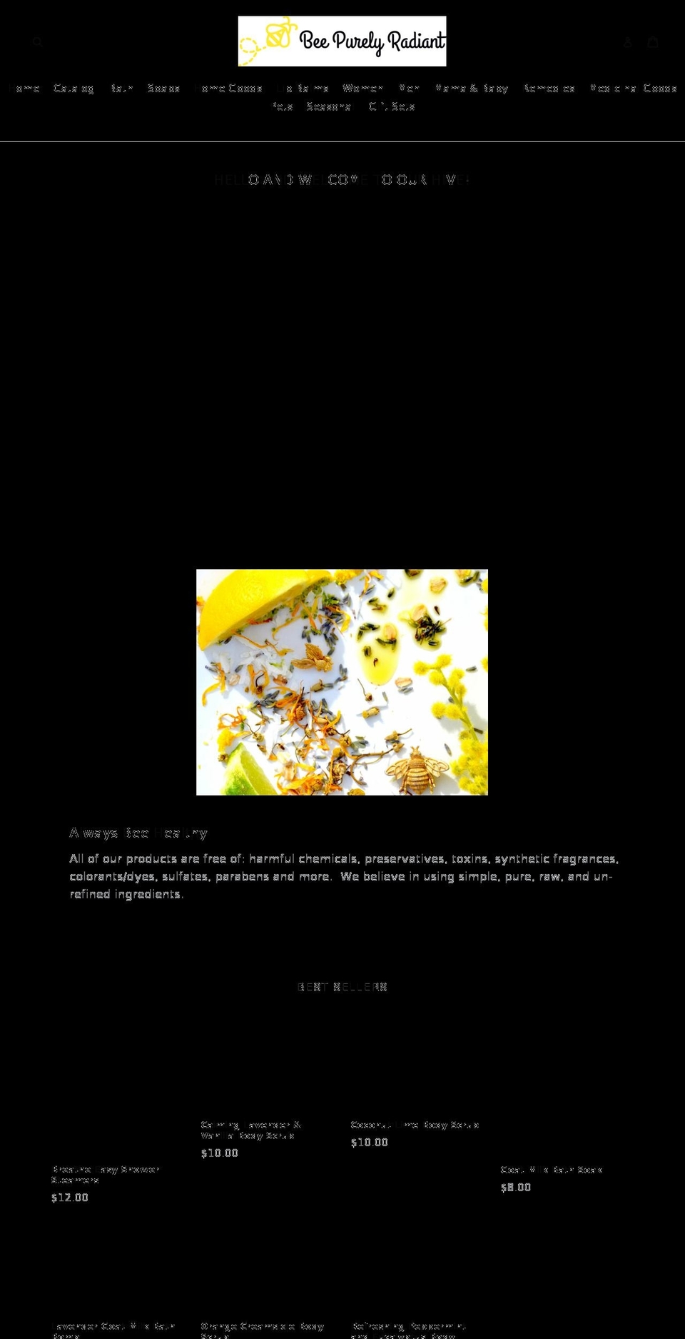 beepurelyradiant.com — Shopify storefront screenshot