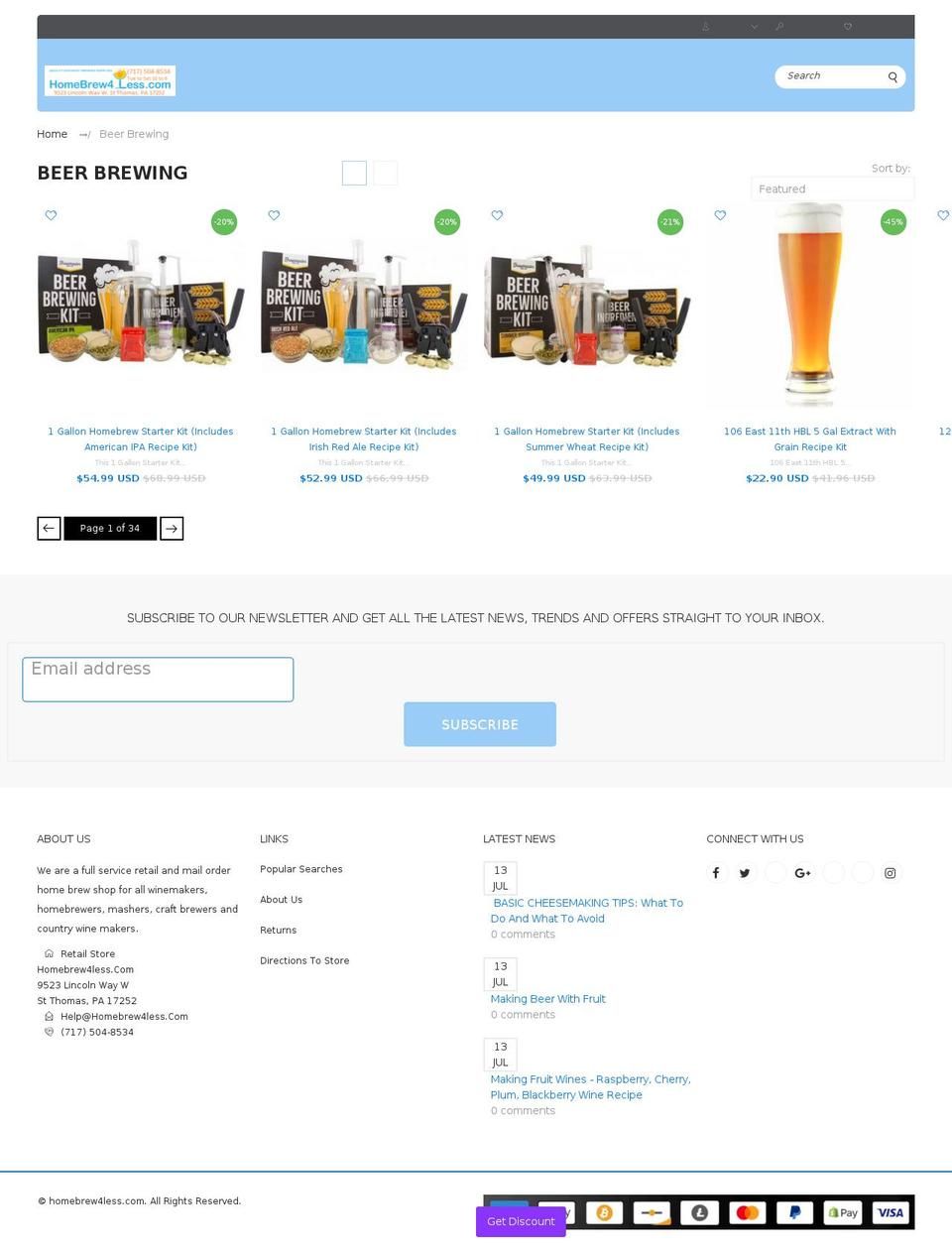 homebrew Shopify theme site example beer-kits.info