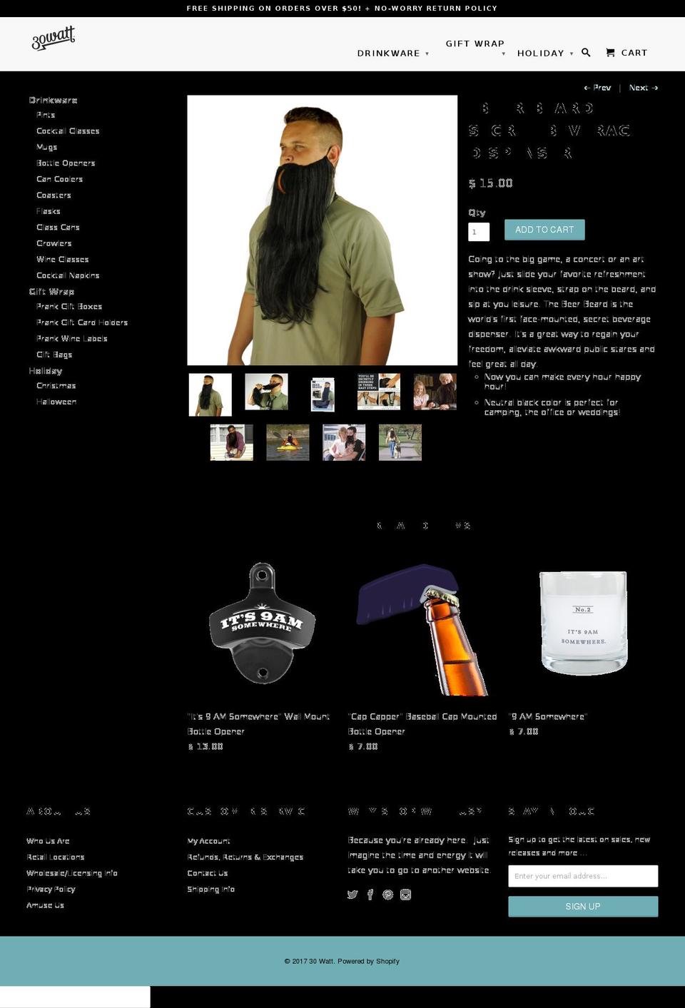 30 Watt - Retina Theme Shopify theme site example beerbeard.com