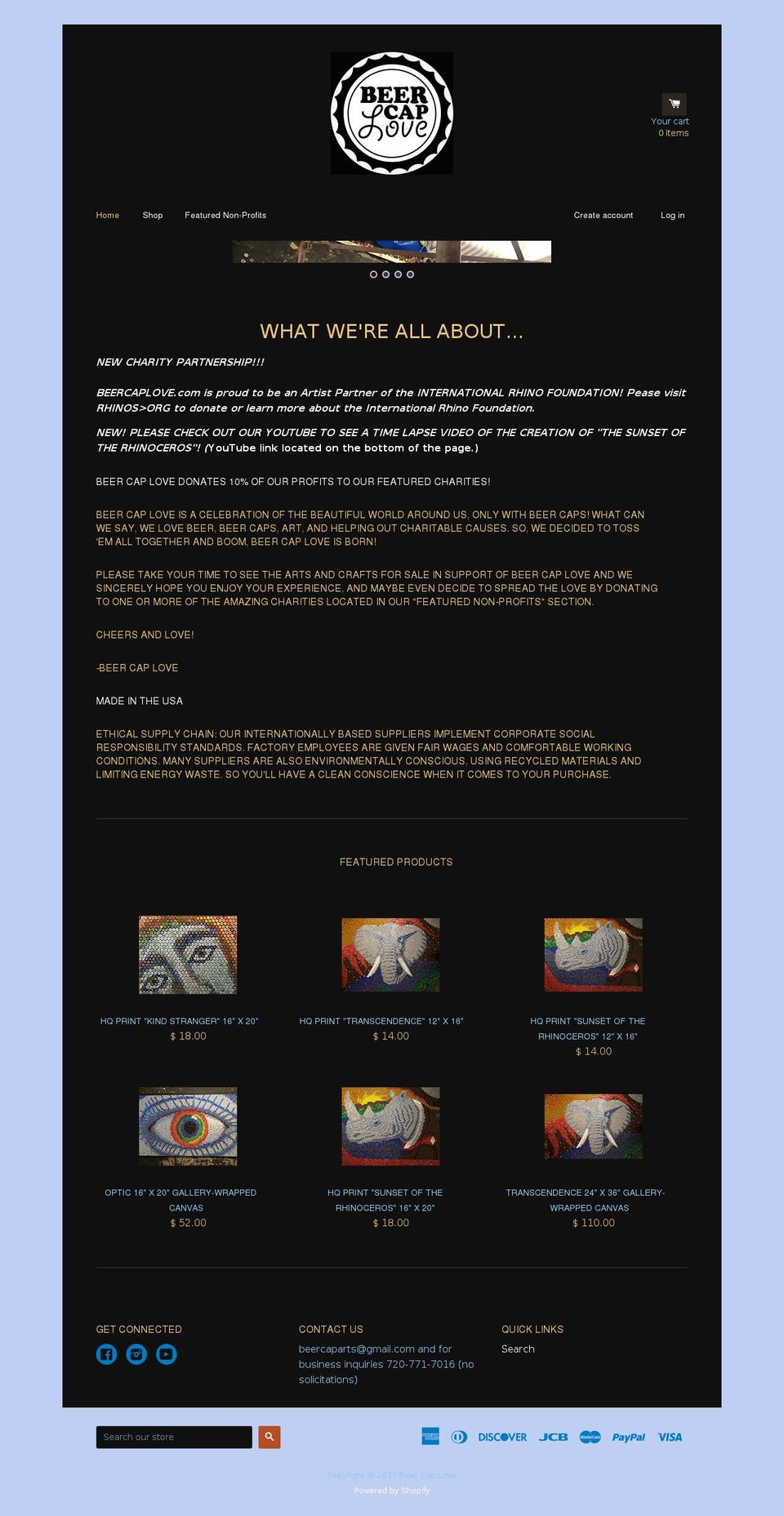 beercaplove.com shopify website screenshot
