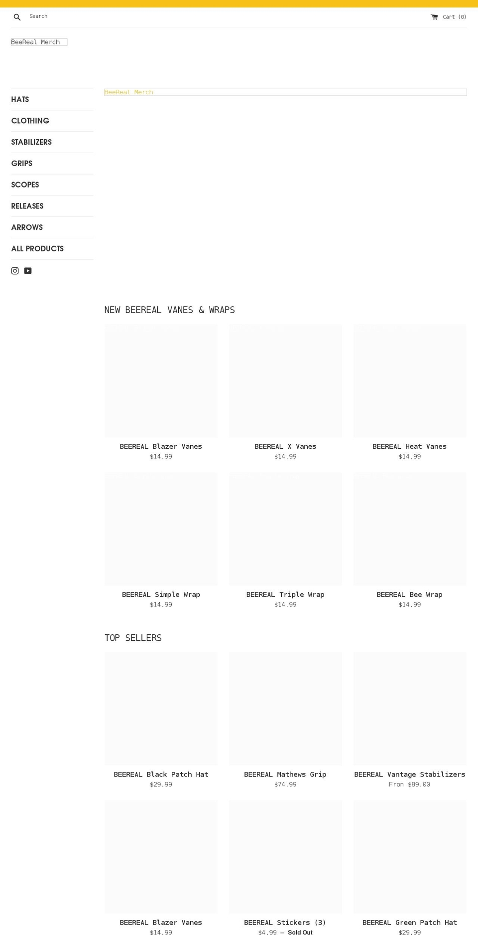 beerealmerch.com — Shopify storefront screenshot