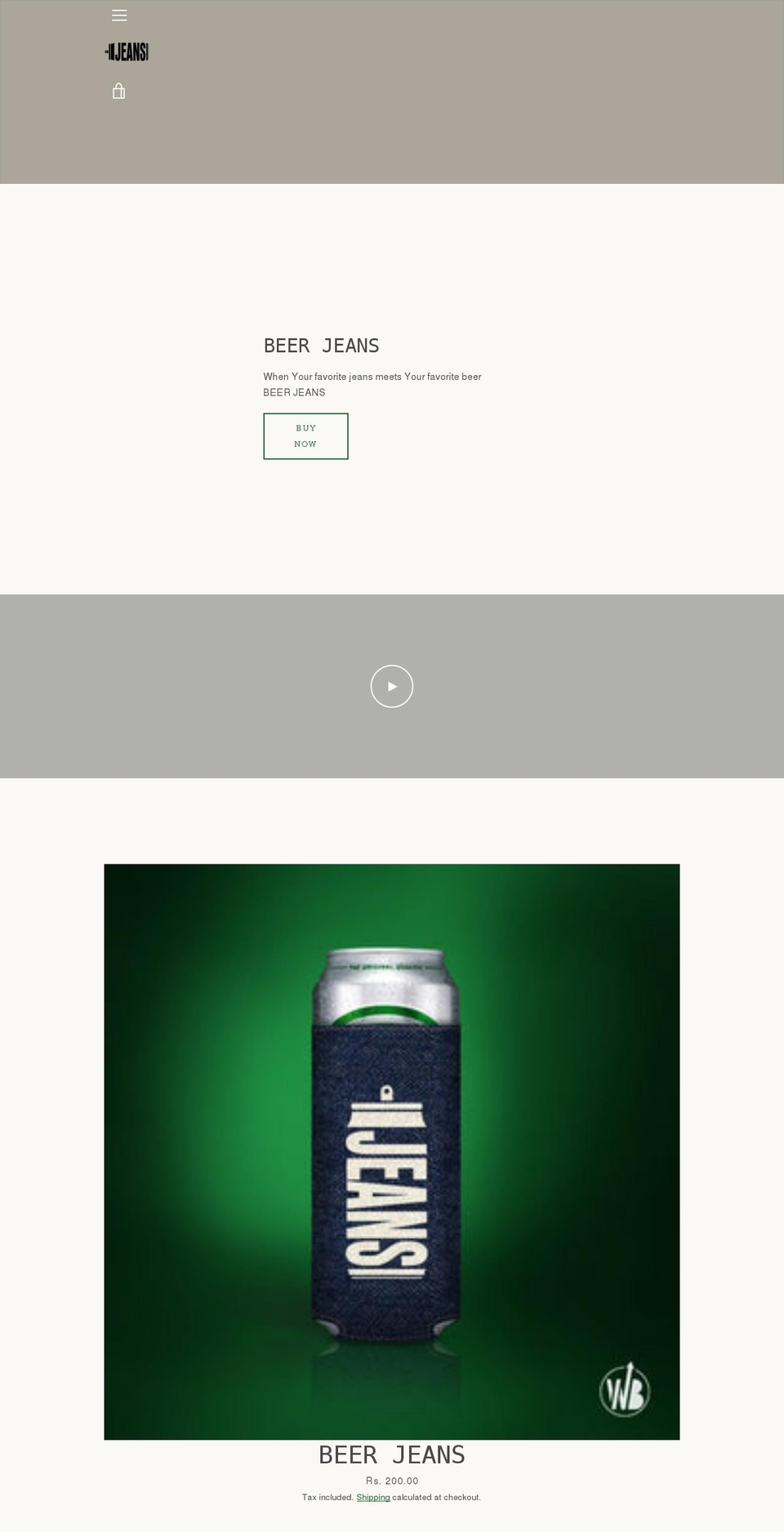 beerjeans.in shopify website screenshot