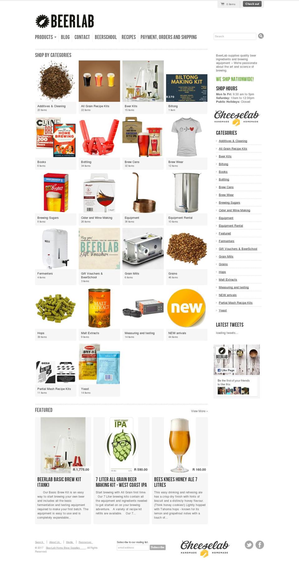 beerlab.co.za shopify website screenshot