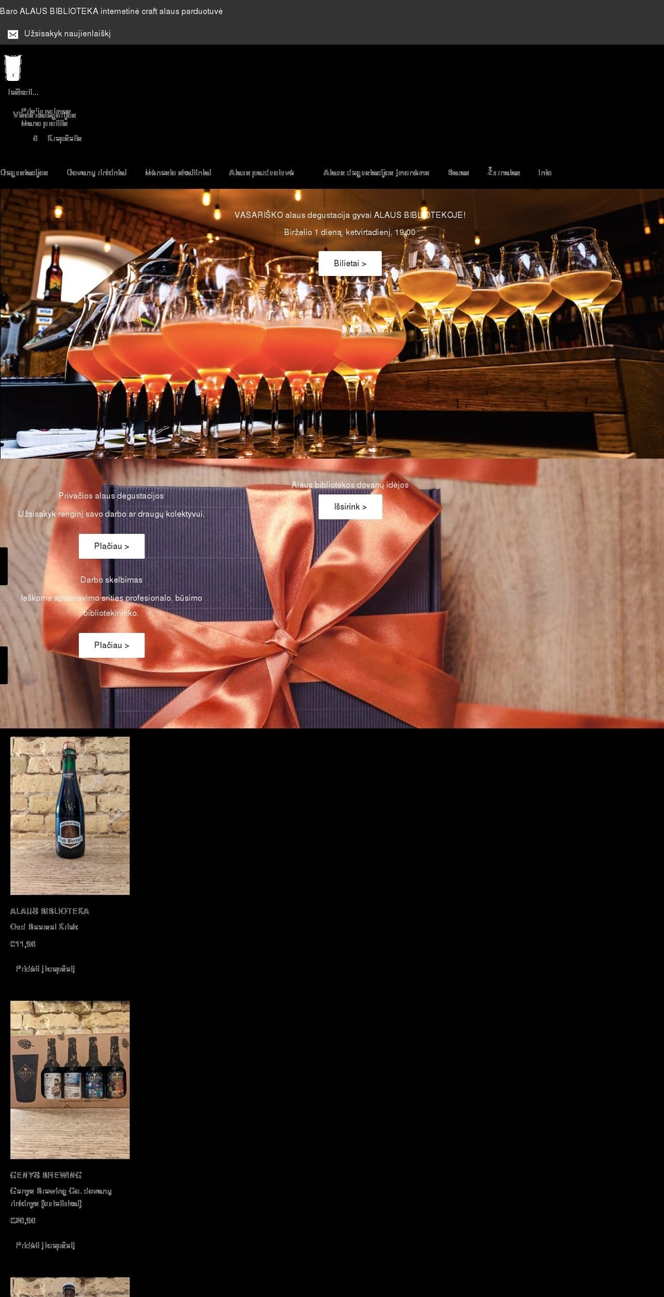 beerlibrary.lt shopify website screenshot