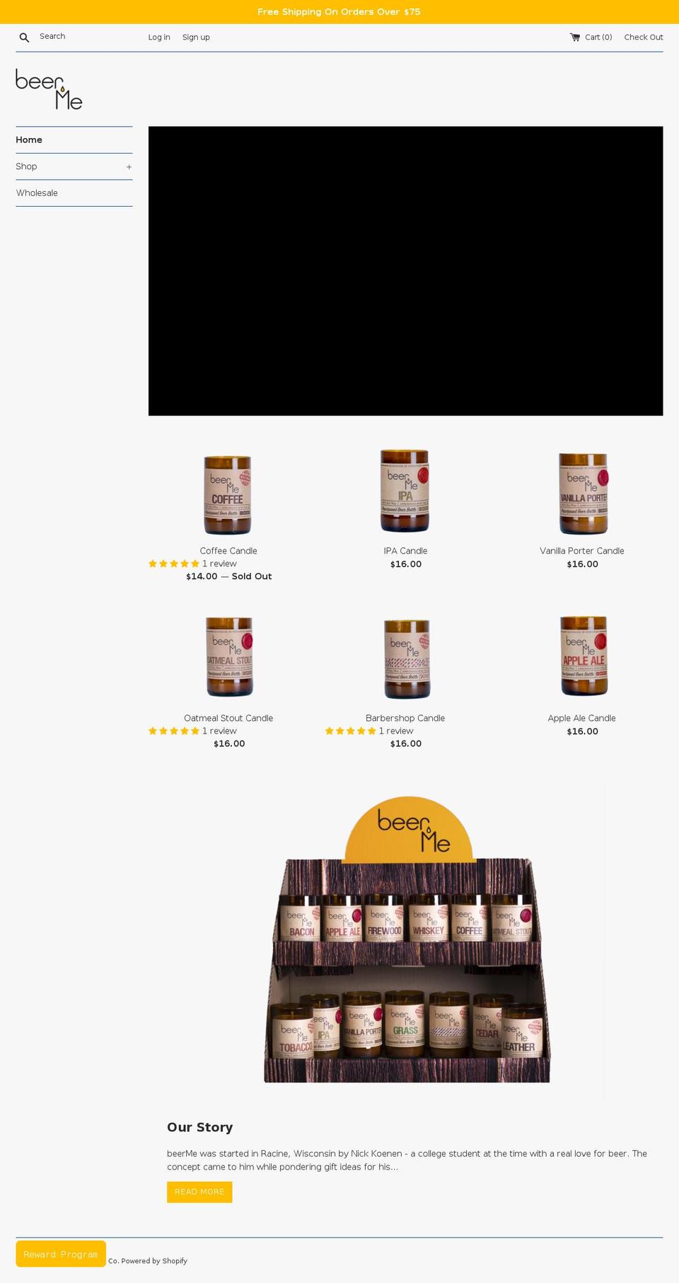 beermecandles.com — Shopify storefront screenshot