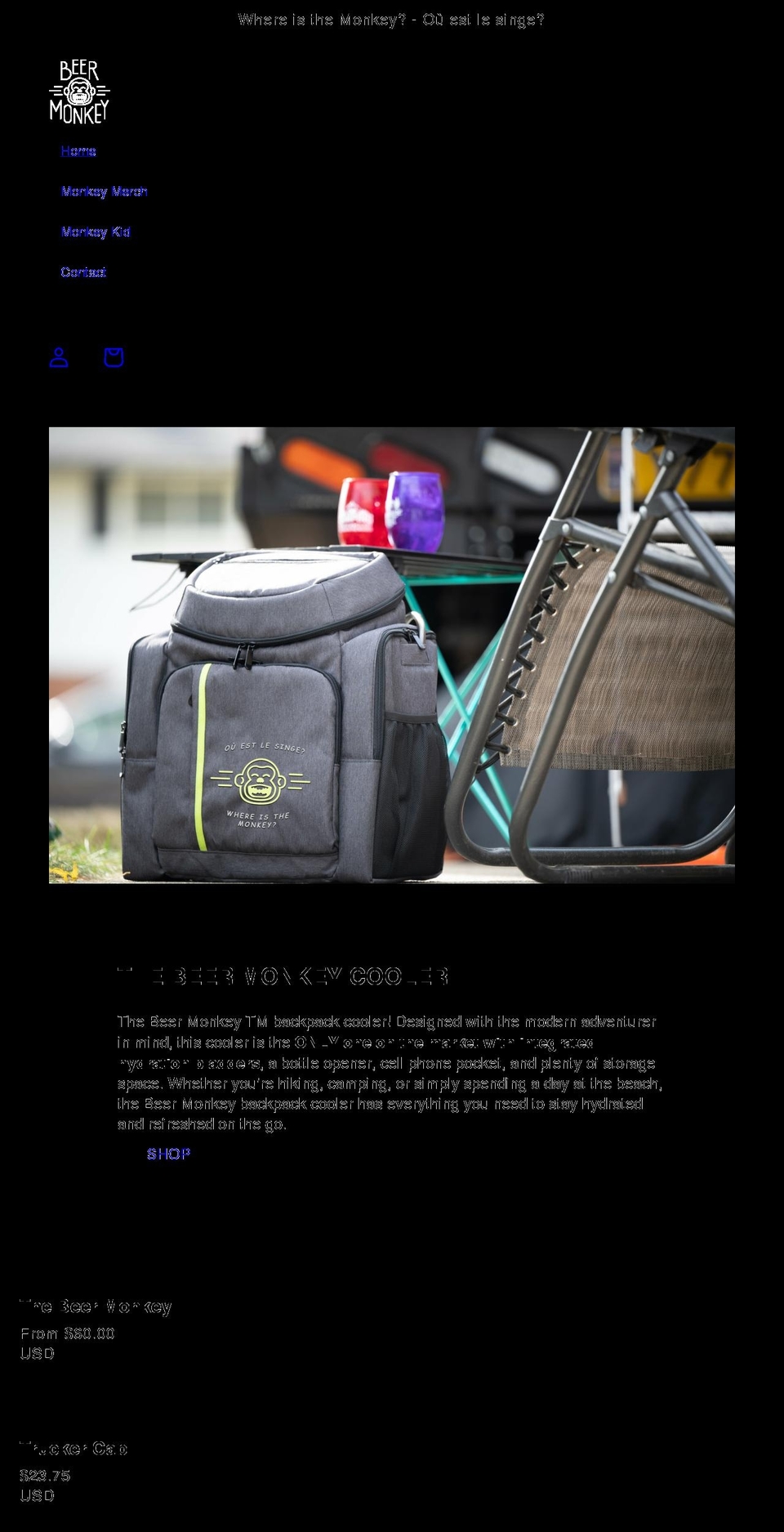 beermonkey.net shopify website screenshot