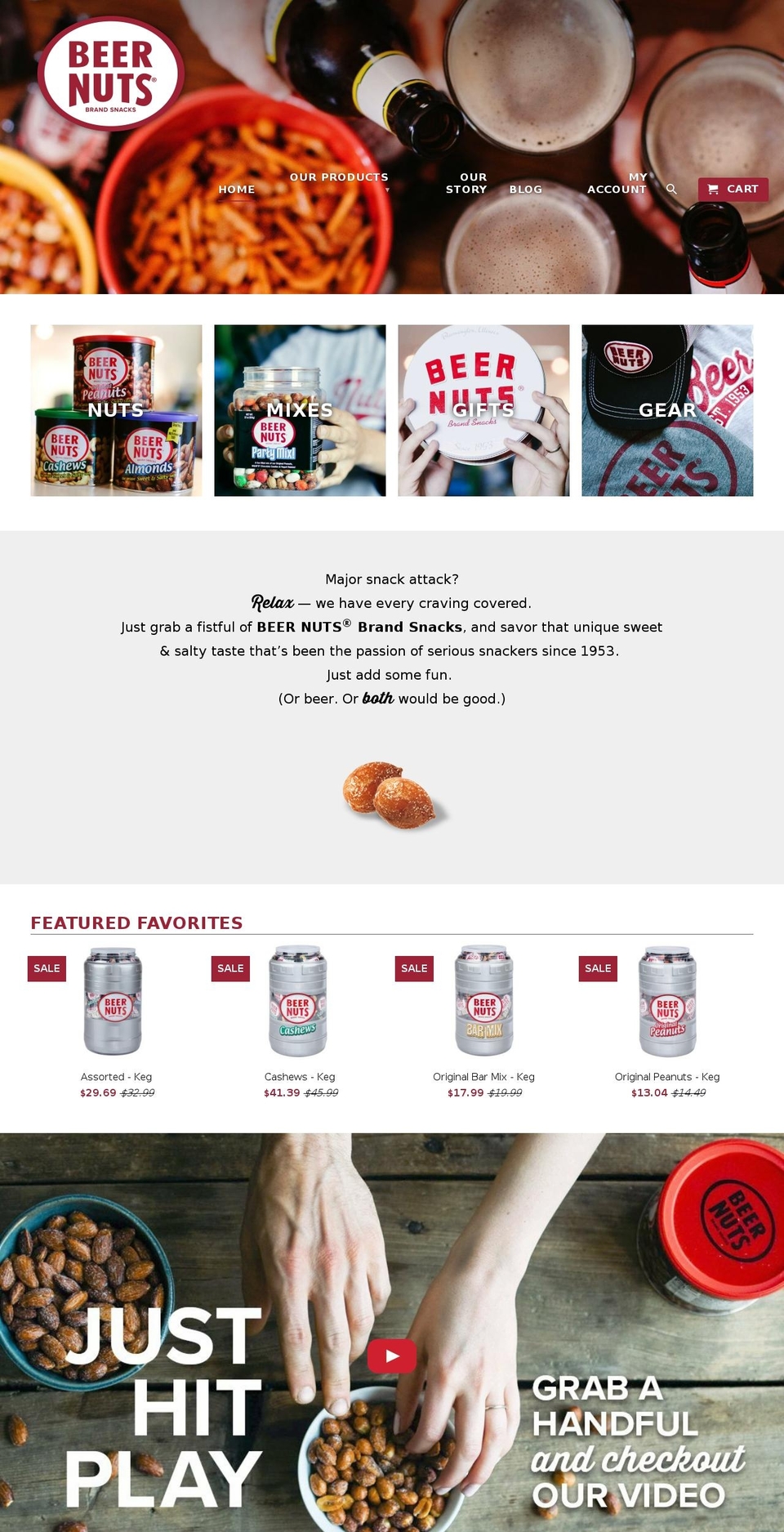 Beernuts 2018 - Checkout updated Shopify theme site example beernutsbrandsnacks.org