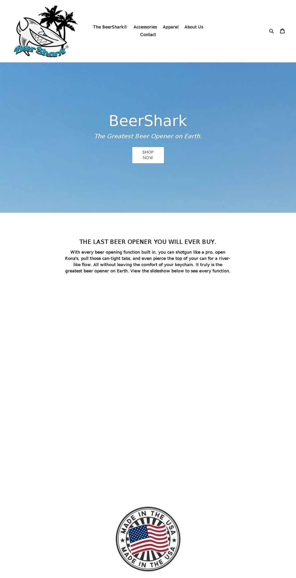 beersharkproducts.net shopify website screenshot