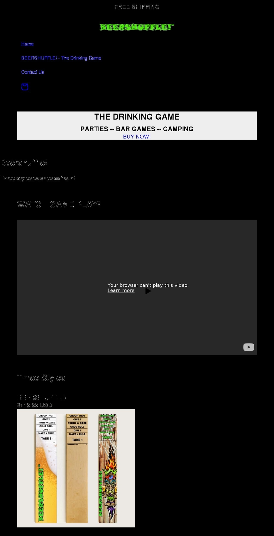 beershuffle.com shopify website screenshot