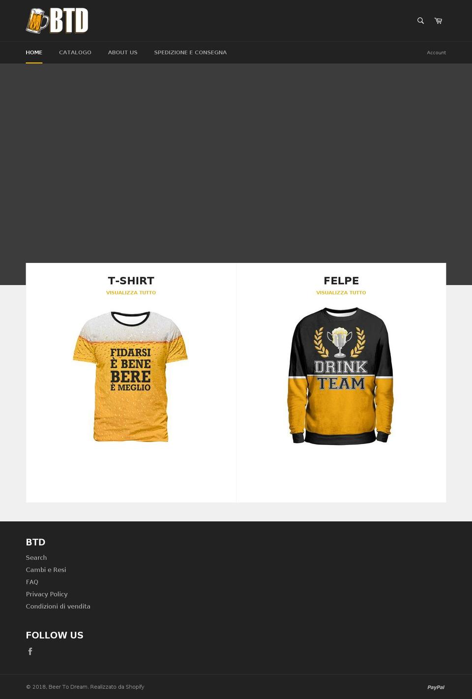 beertodream.com shopify website screenshot