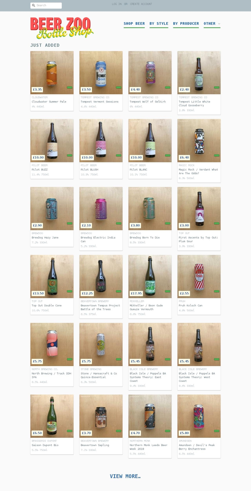 beerzoo.co.uk shopify website screenshot