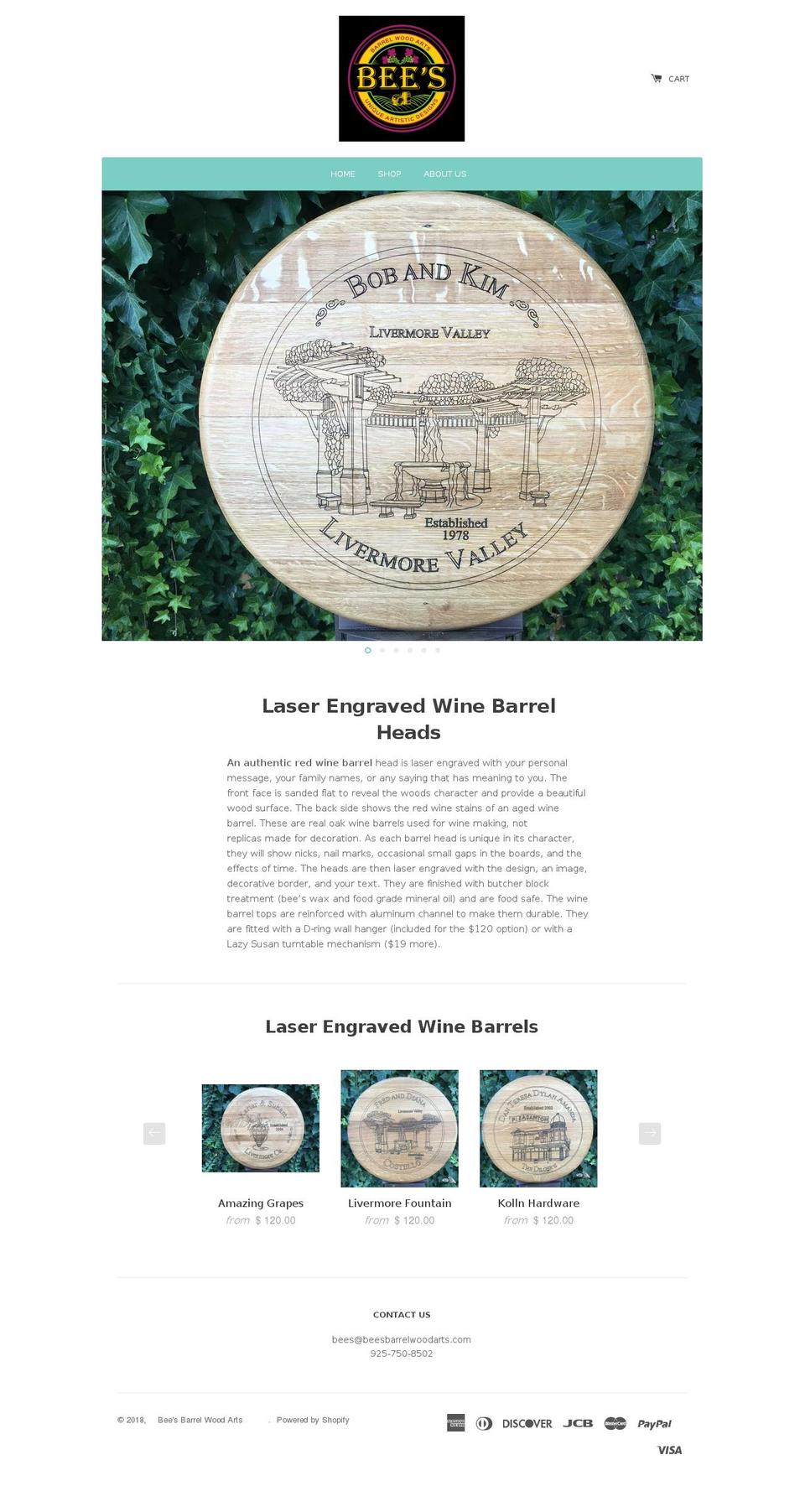 beesbarrelwoodarts.com — Shopify storefront screenshot