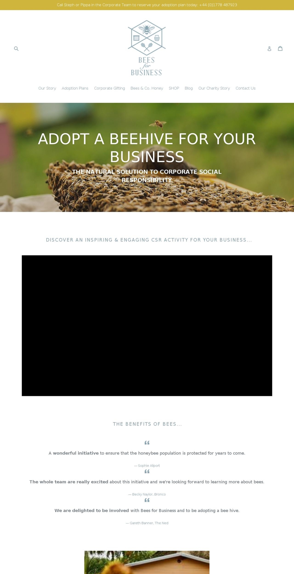 beesforbusiness.com shopify website screenshot