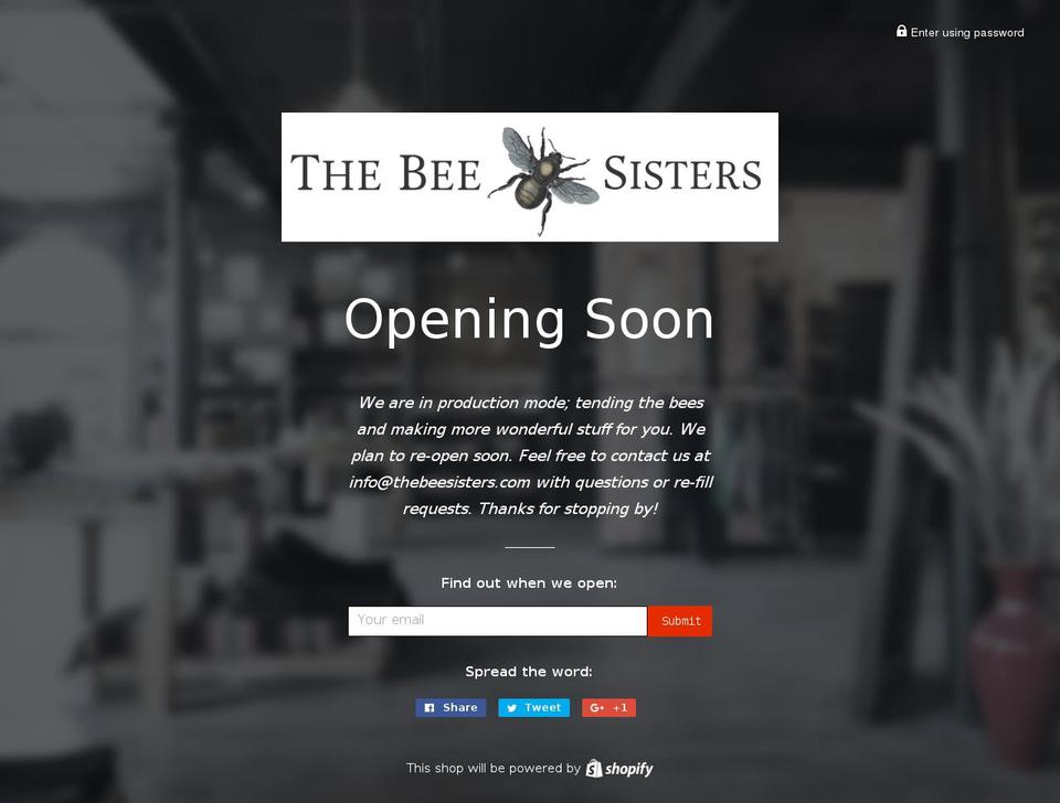 beesisters.com shopify website screenshot