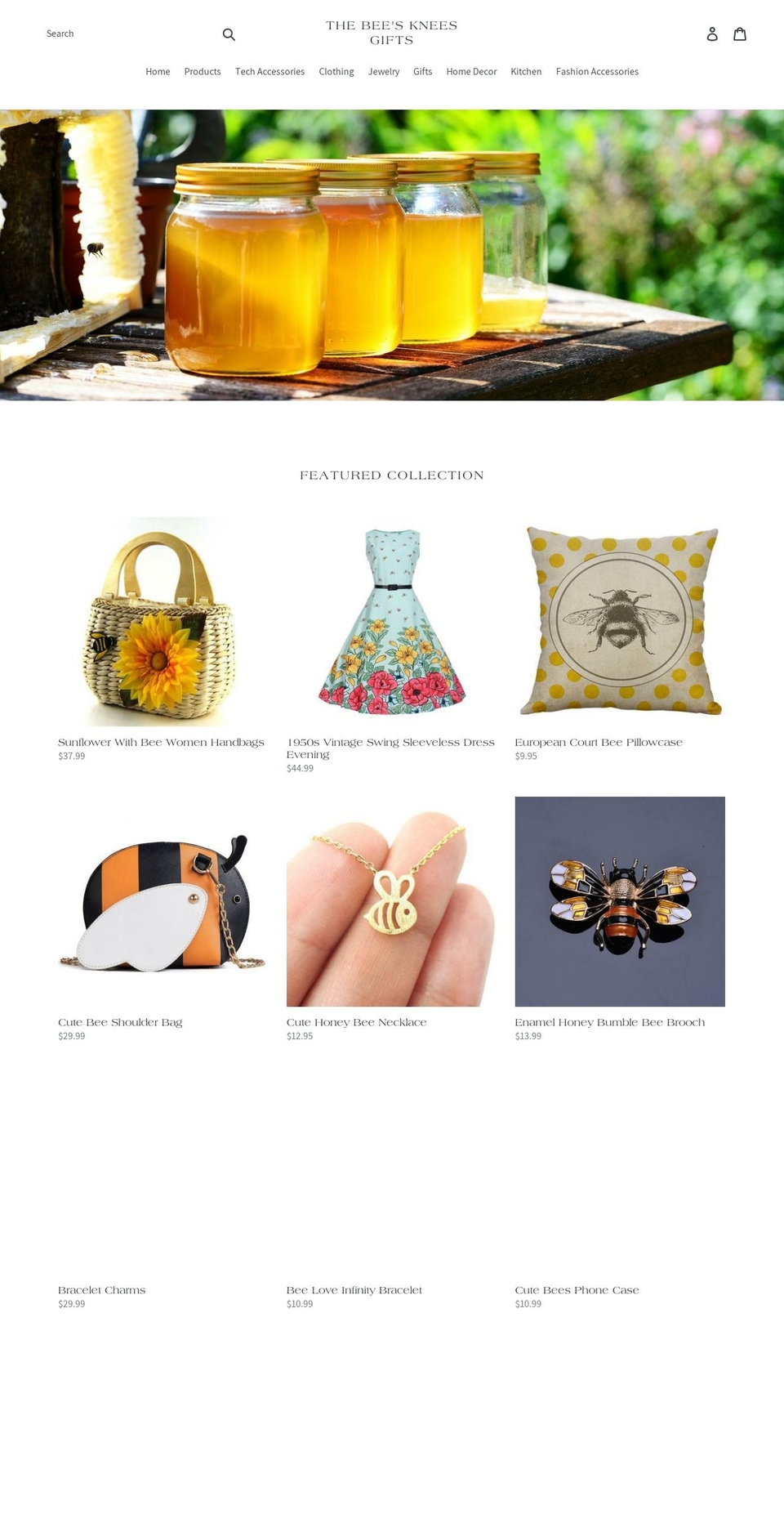 beeskneesgifts.com — Shopify storefront screenshot
