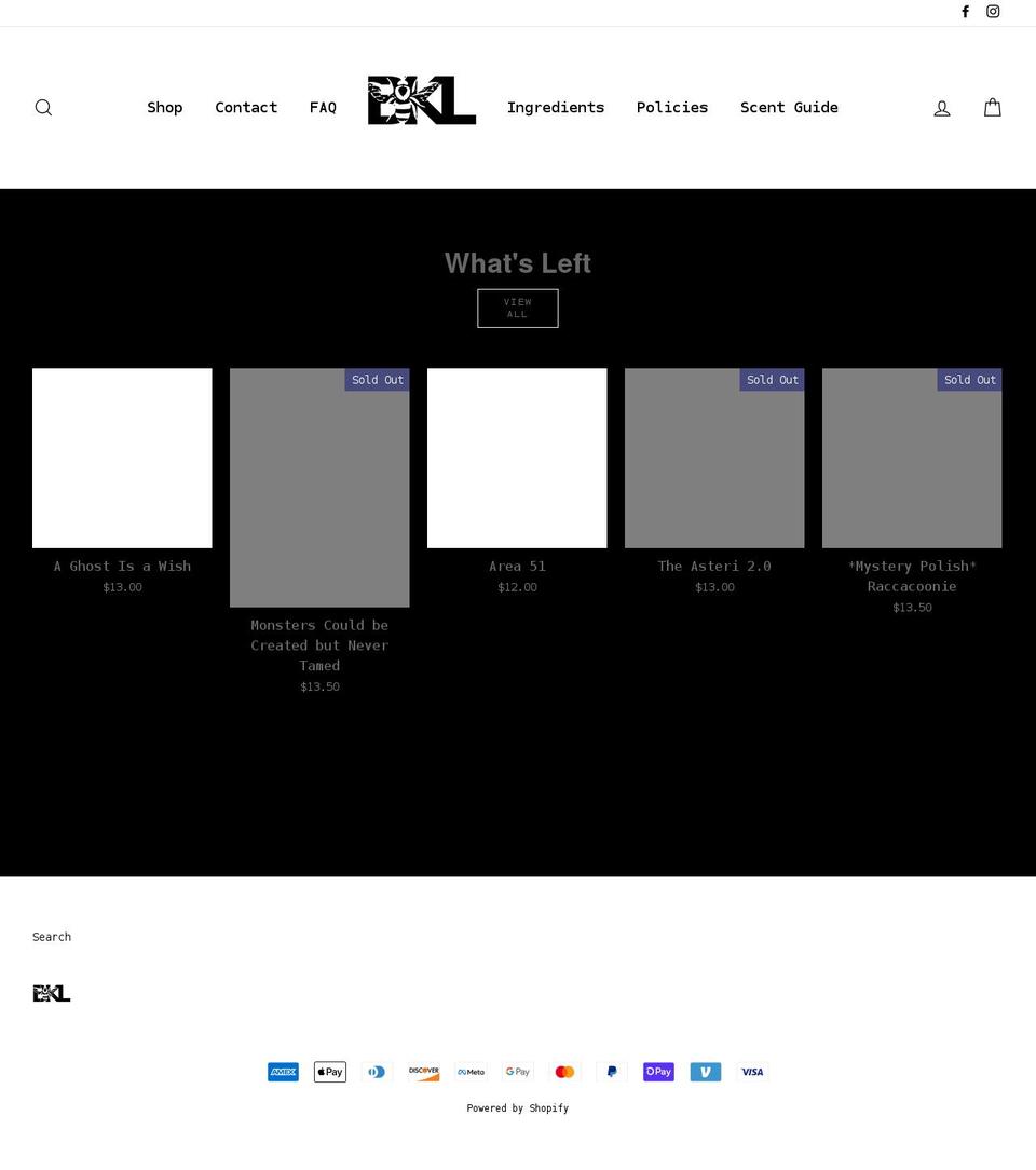 beeskneeslacquer.com shopify website screenshot