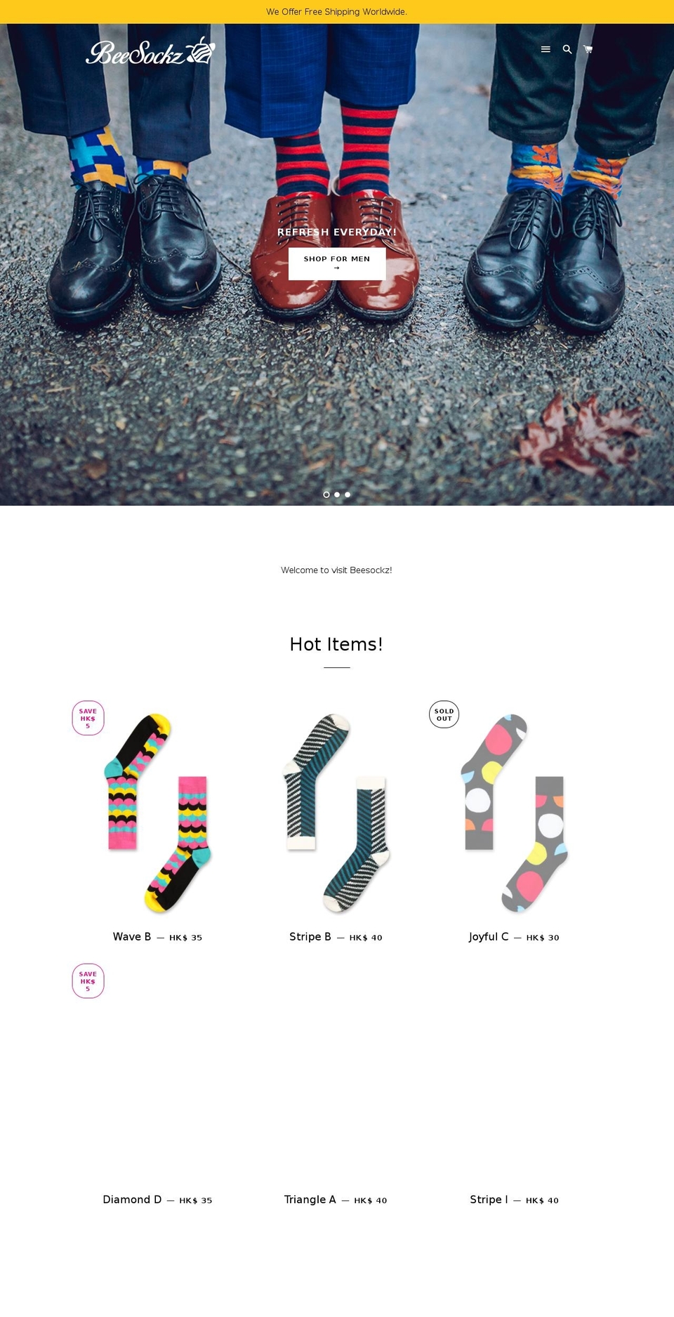 beesockz.com — Shopify storefront screenshot