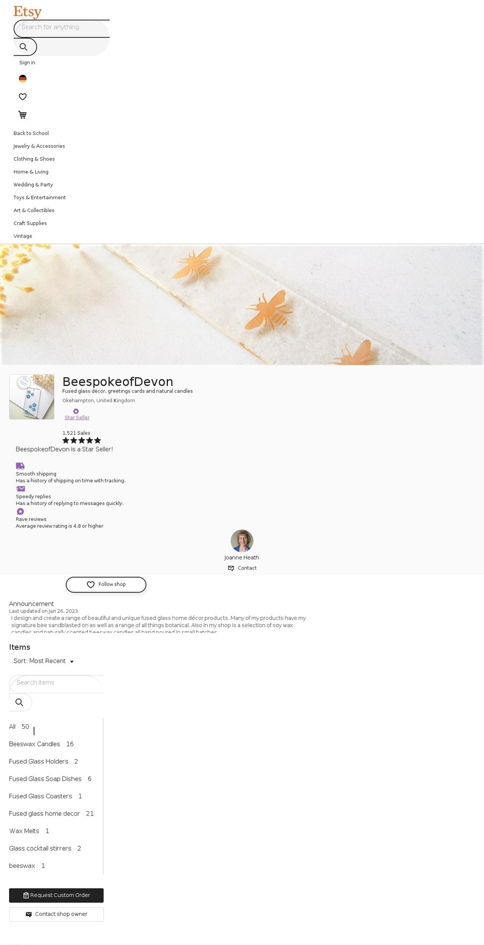 beespokeofdevon.co.uk shopify website screenshot