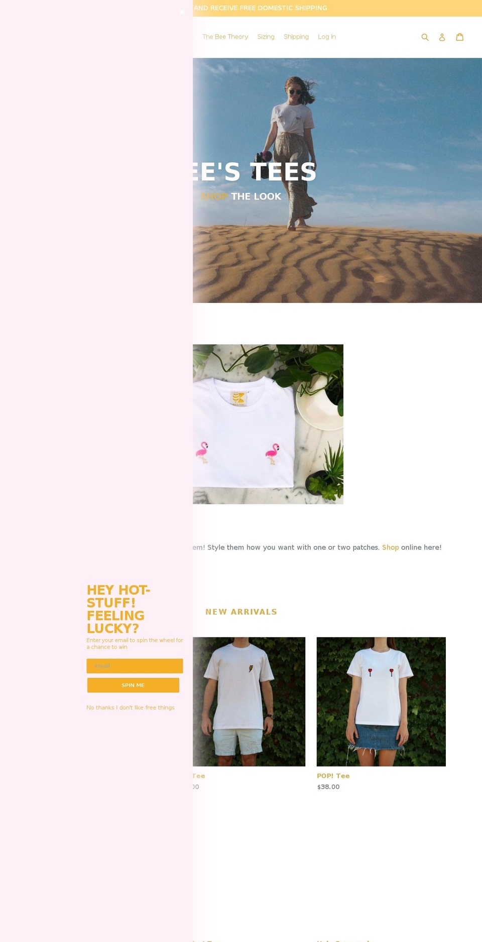 beesteesapparel.com shopify website screenshot