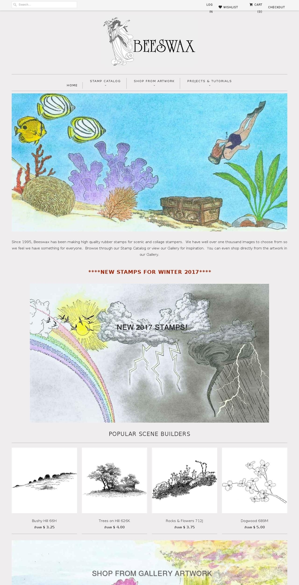 beeswaxrubberstamps.com shopify website screenshot