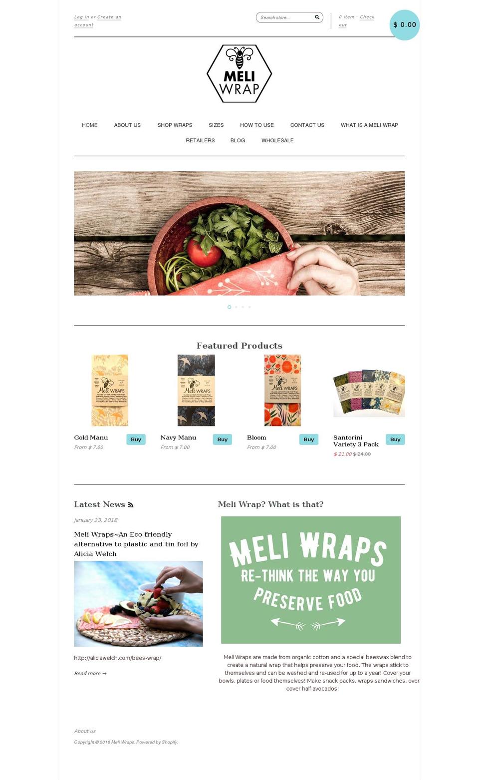 beeswaxwraps.com — Shopify storefront screenshot