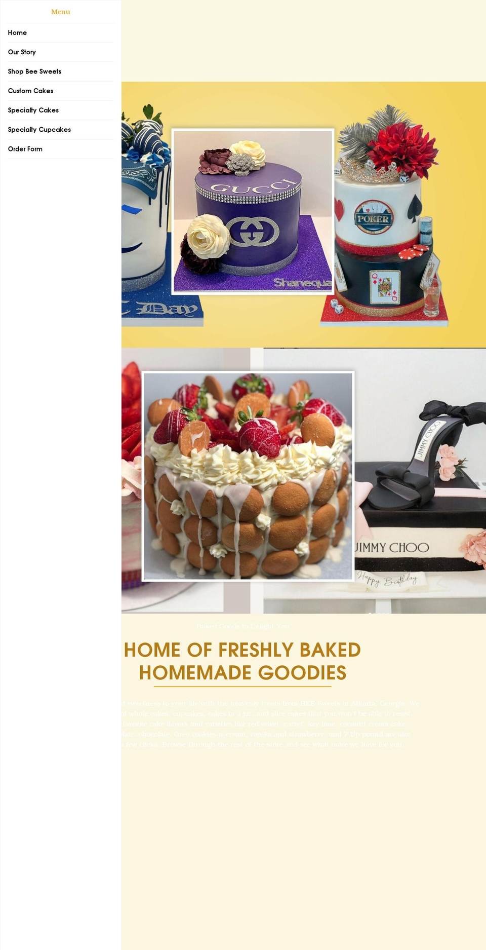 Bakery Shopify theme site example beesweets78.com