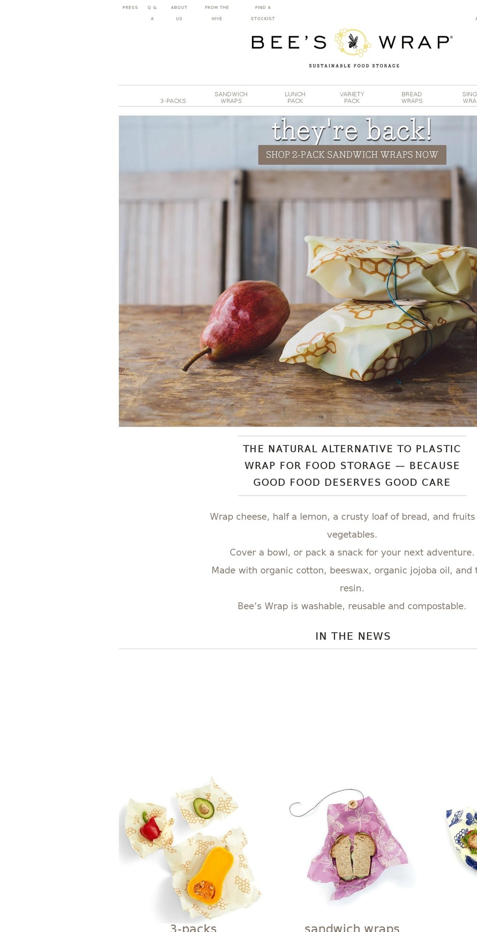 beeswrapt.com — Shopify storefront screenshot