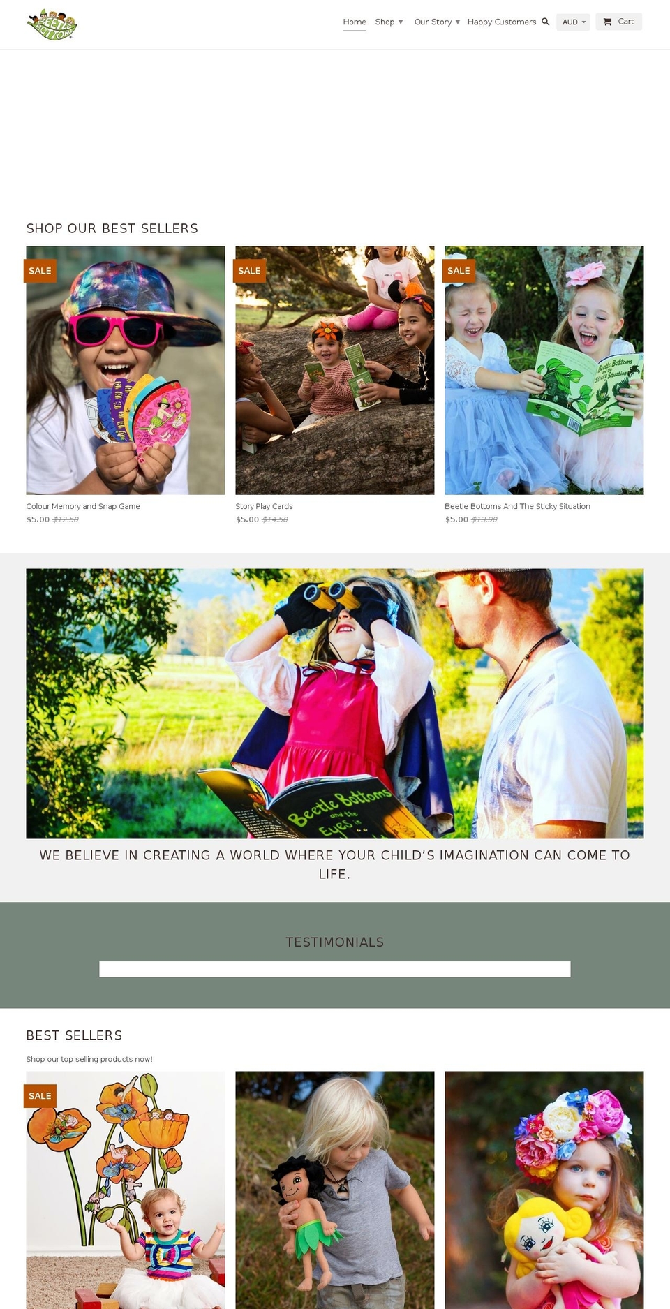 beetlebottoms.com — Shopify storefront screenshot