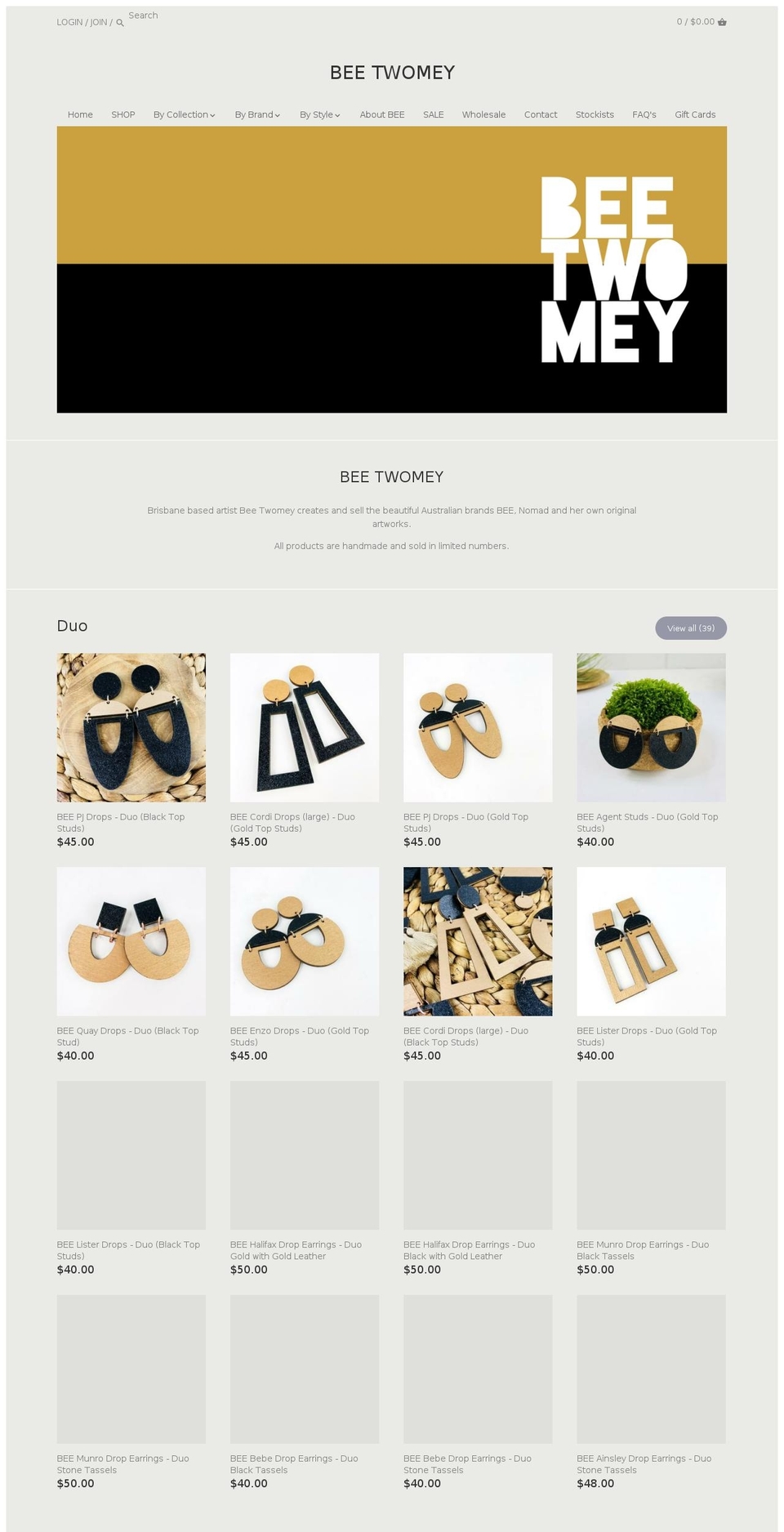 beetwomey.com — Shopify storefront screenshot