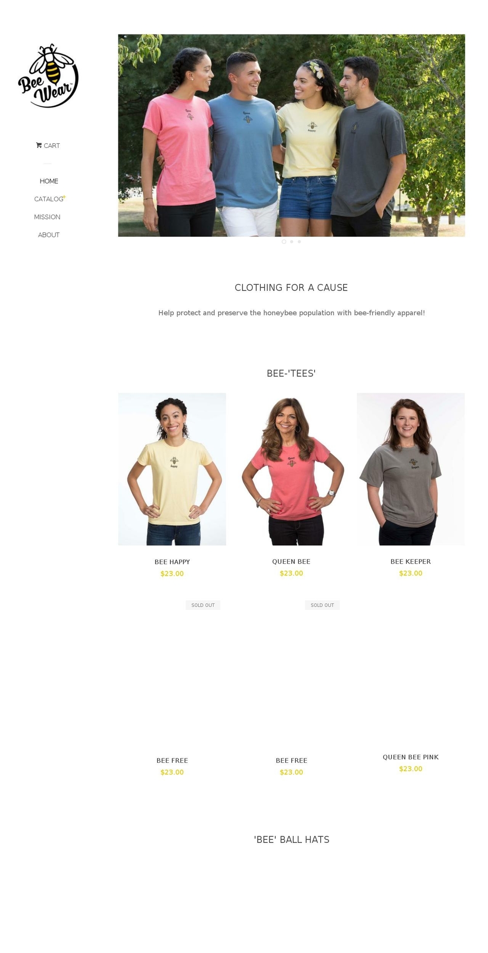 beewearclothing.com — Shopify storefront screenshot