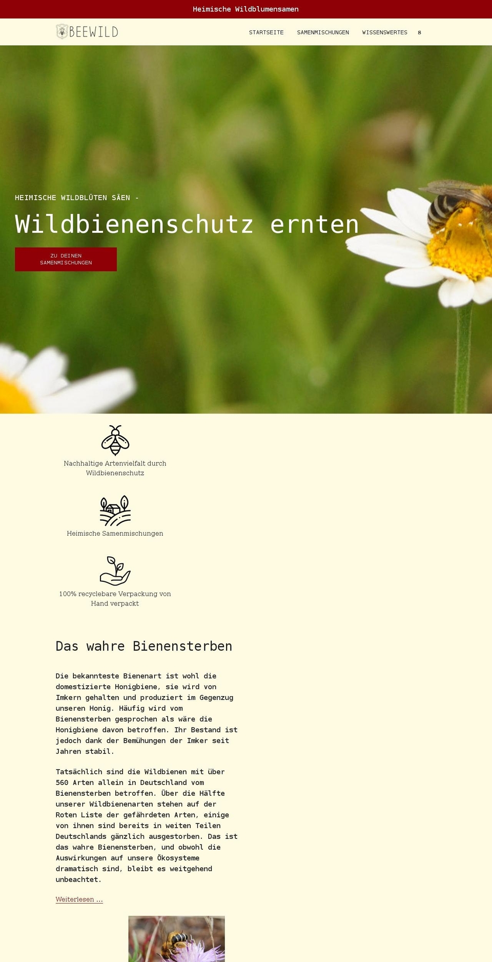 beewild.de shopify website screenshot