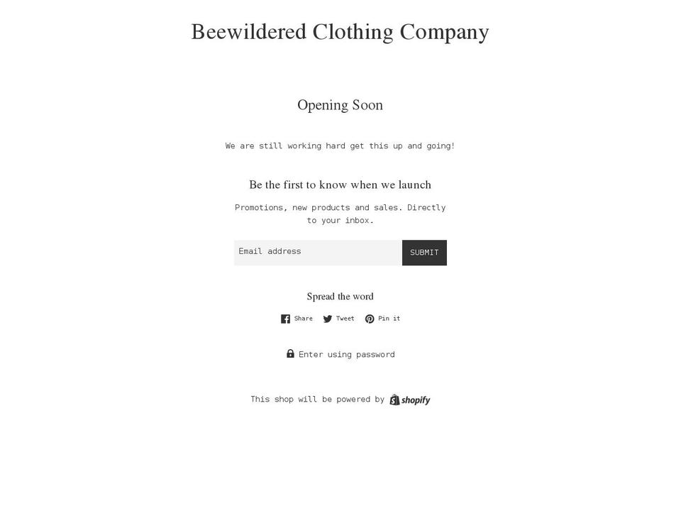 beewilderedclothingcompany.com shopify website screenshot