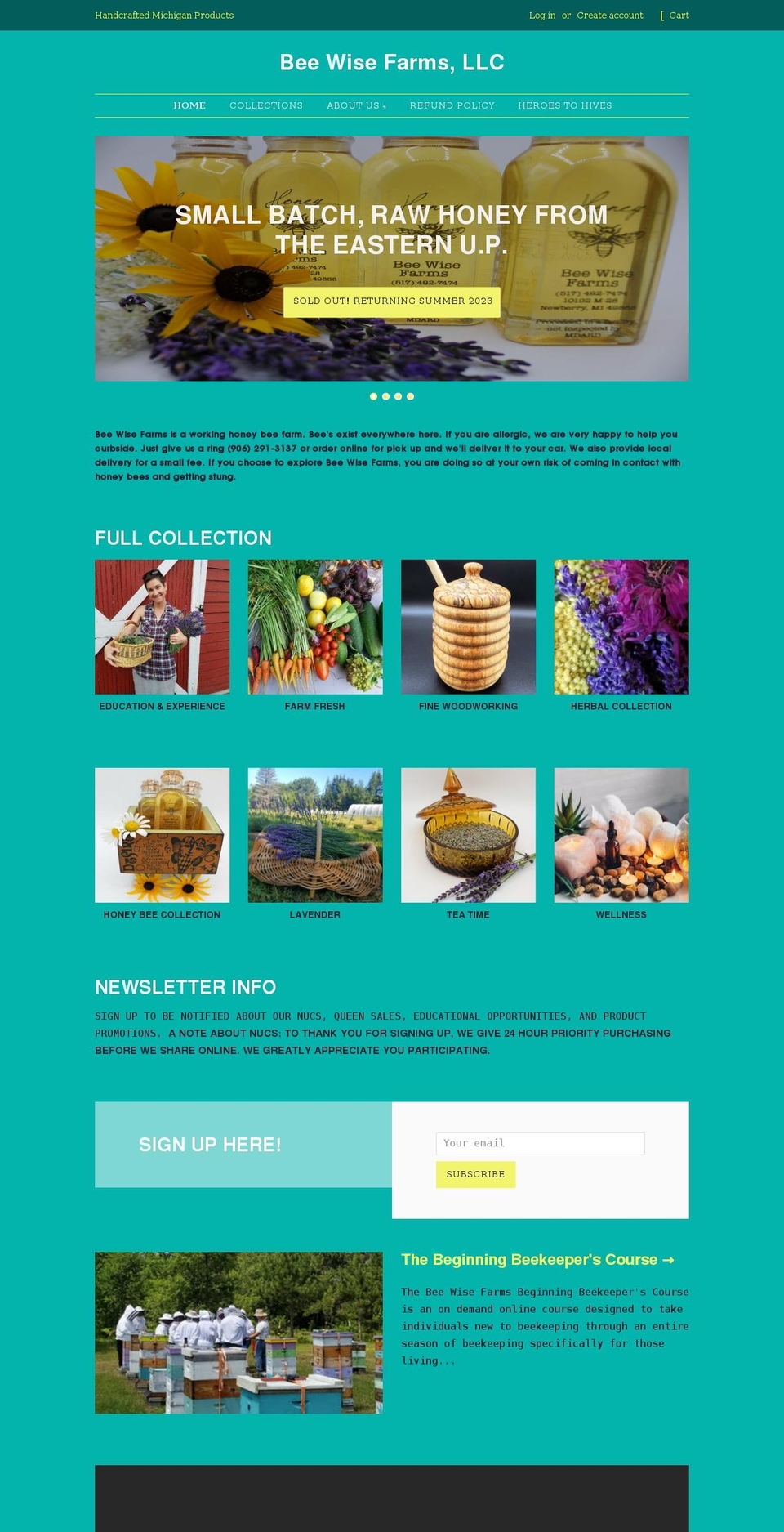 beewisefarms.com shopify website screenshot