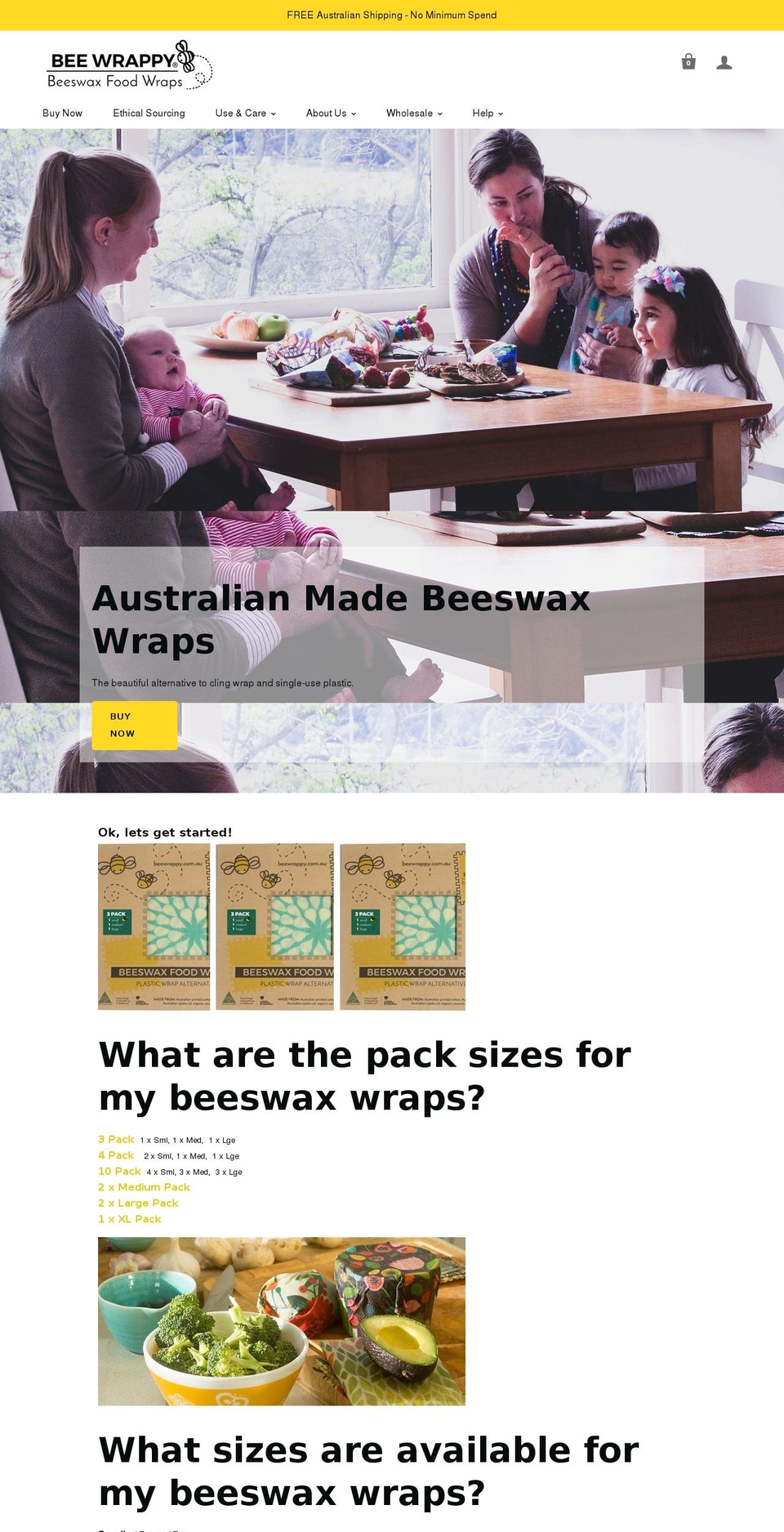 beewrappy.com.au shopify website screenshot