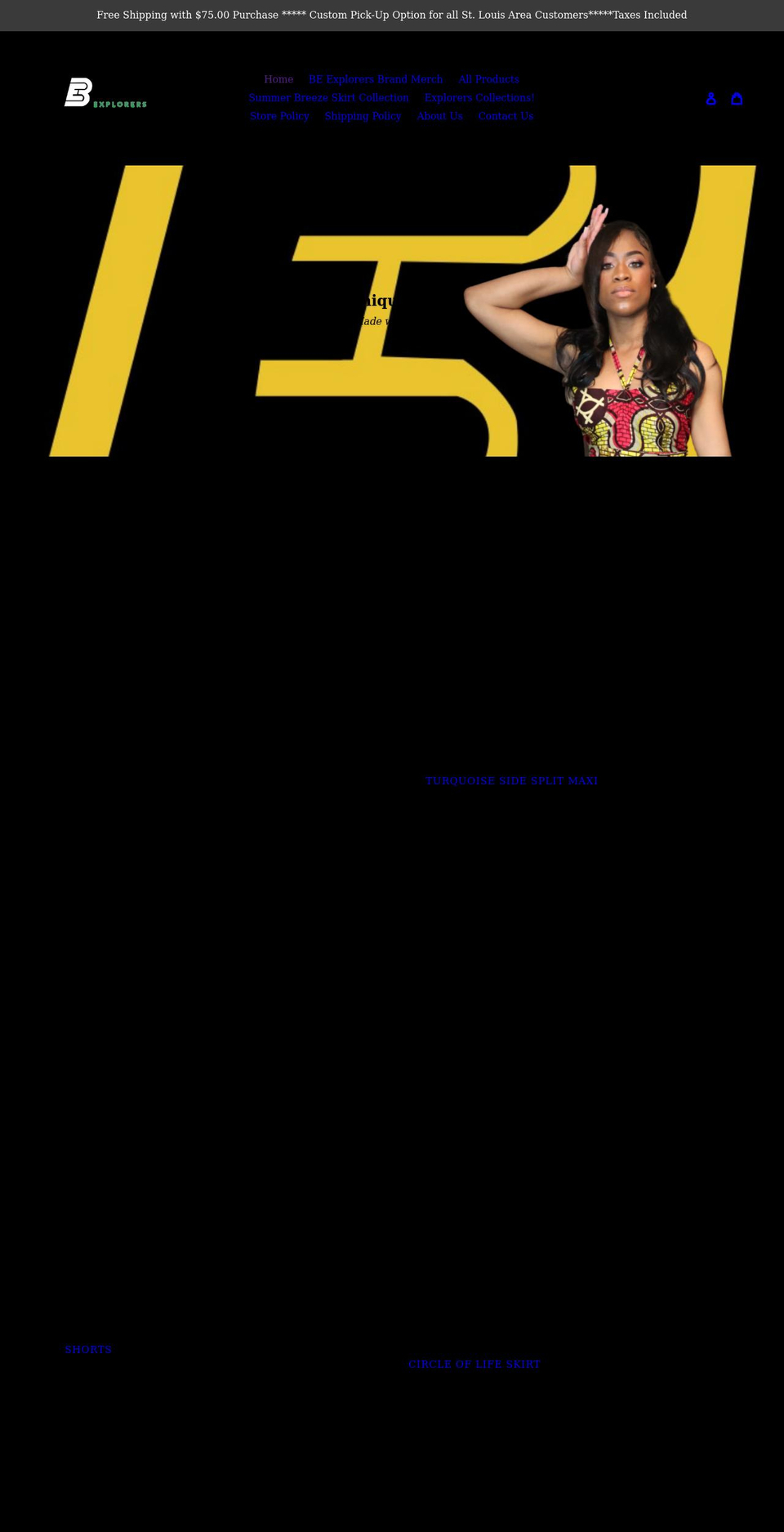 beexplorers.com shopify website screenshot