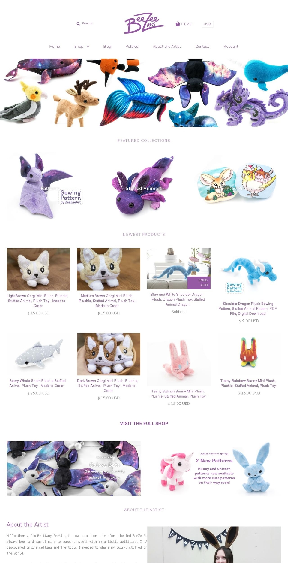 beezeeart.com shopify website screenshot