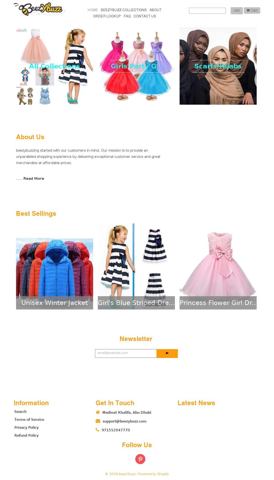 Kiddies Shopify theme site example beezybuzz.com