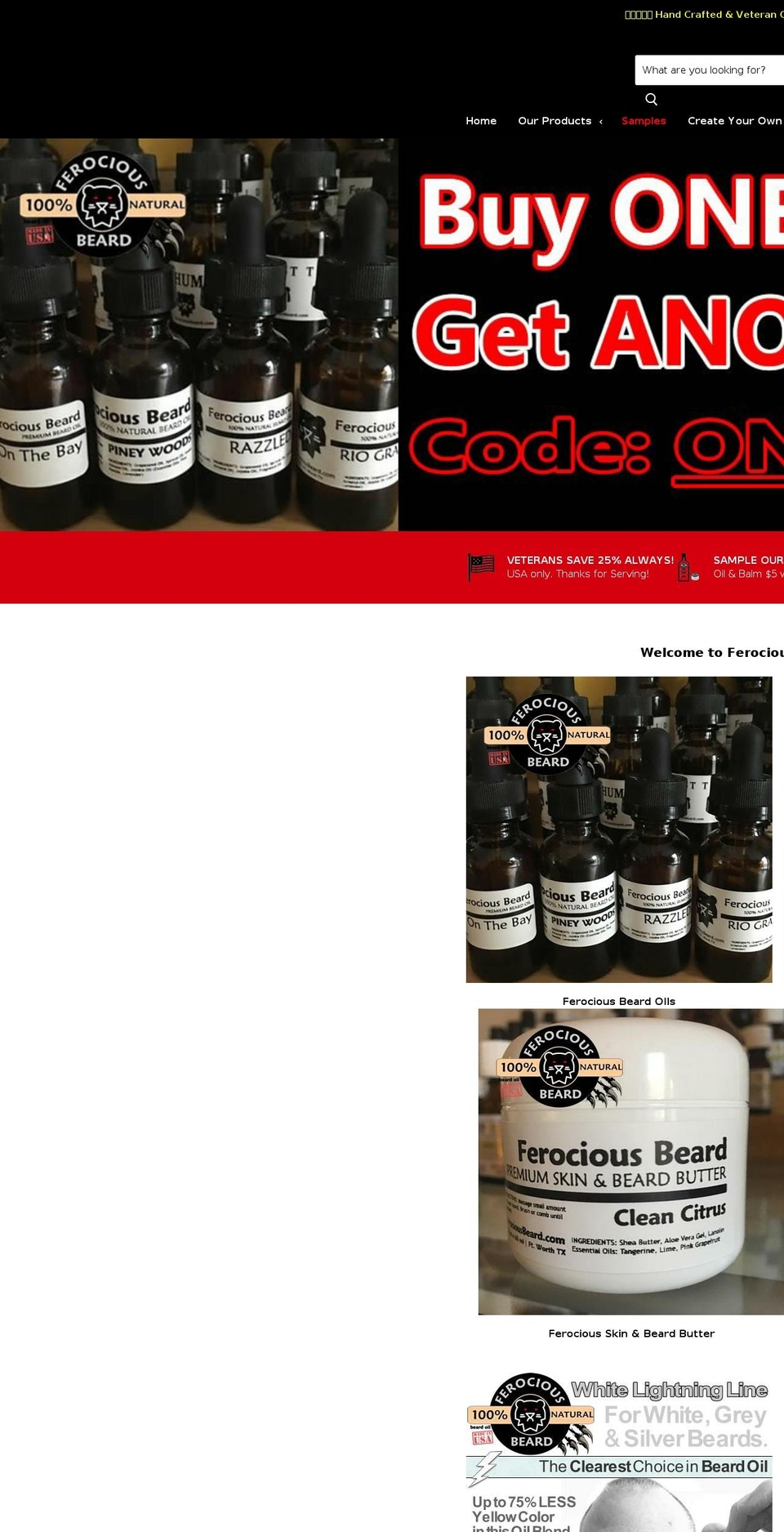 beferocious.com — Shopify storefront screenshot