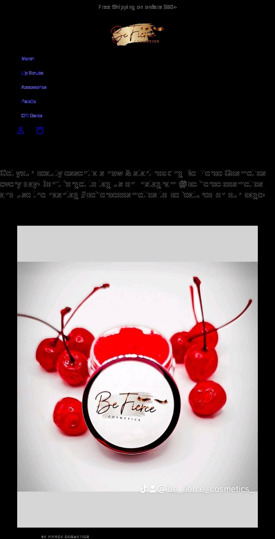 befiercecosmetics.com shopify website screenshot