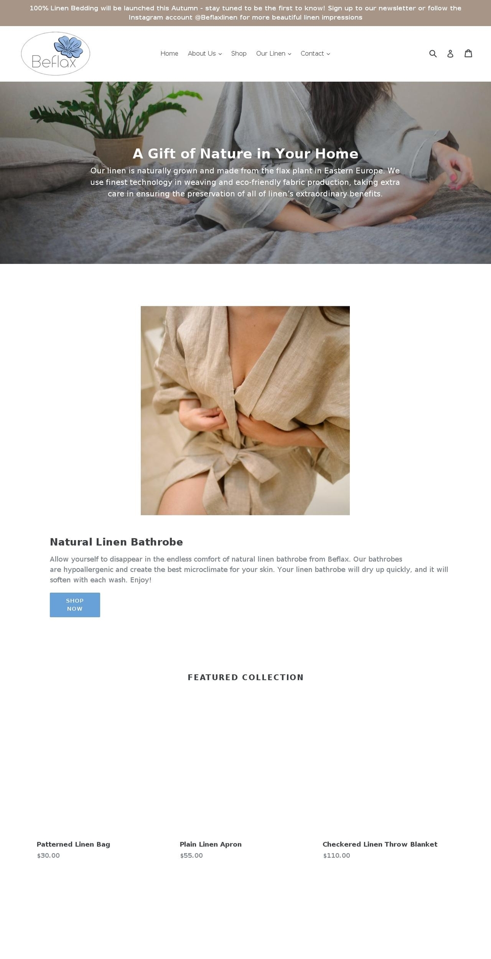 beflax.com — Shopify storefront screenshot