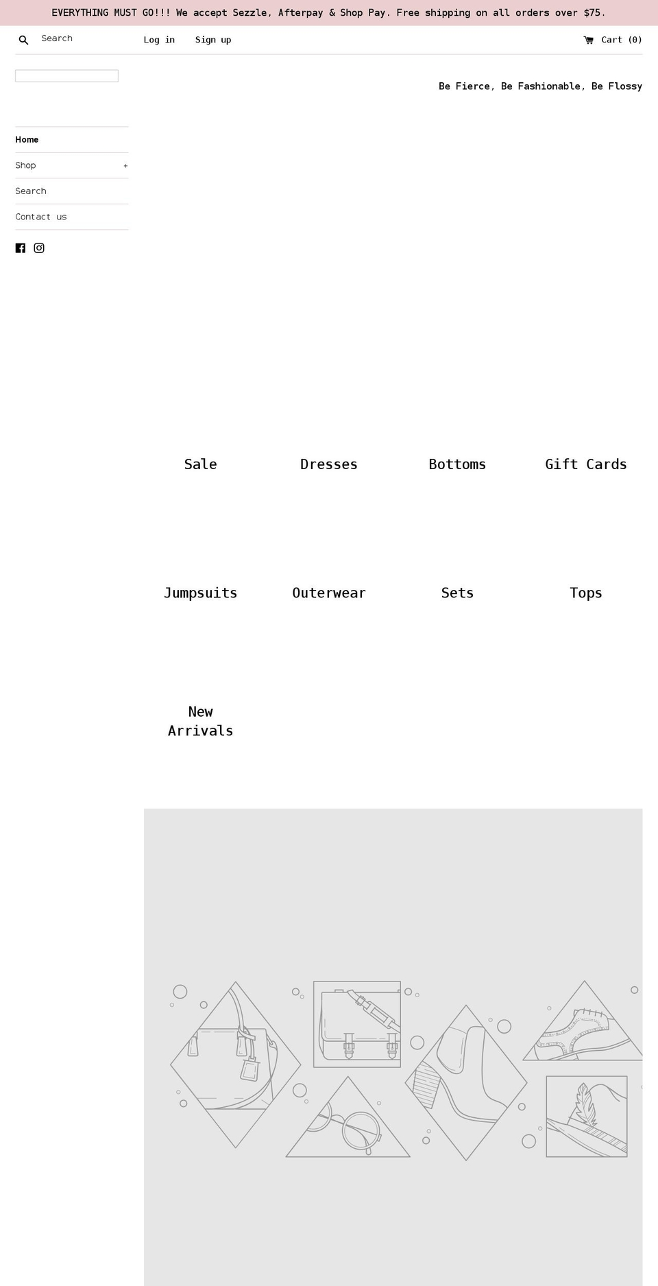 beflossyboutique.com shopify website screenshot