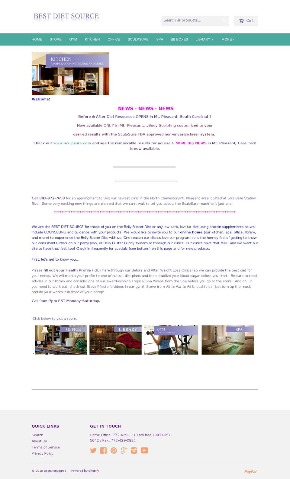 beforeandafterdietresources.com — Shopify storefront screenshot