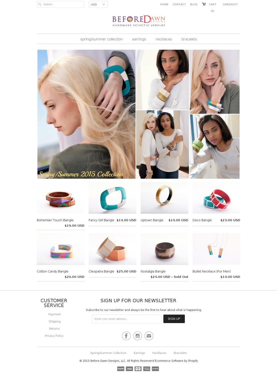 beforedawndesigns.com shopify website screenshot